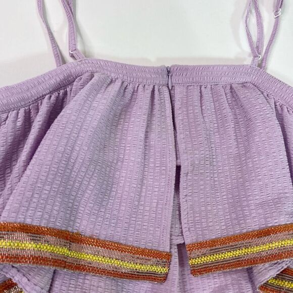NWT Koch Lola Top Womens Medium Purple Sleeveless Cropped Flowy Silhouette - Picture 9 of 12
